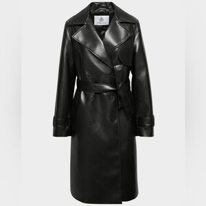 Babaton fake leather trench coat